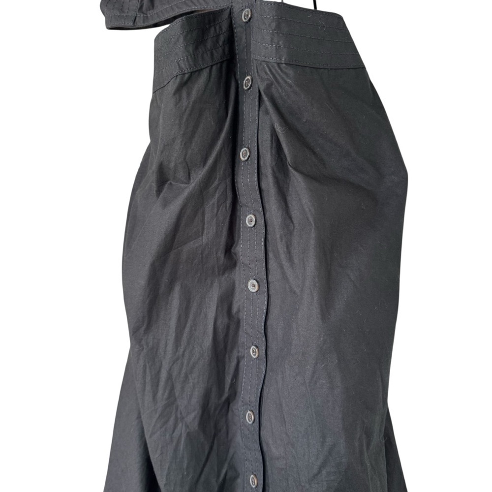 NWT Banana Republic Sleeveless Cut Out Poplin Midi Button Up Black Dress Size 4P - Picture 3 of 15